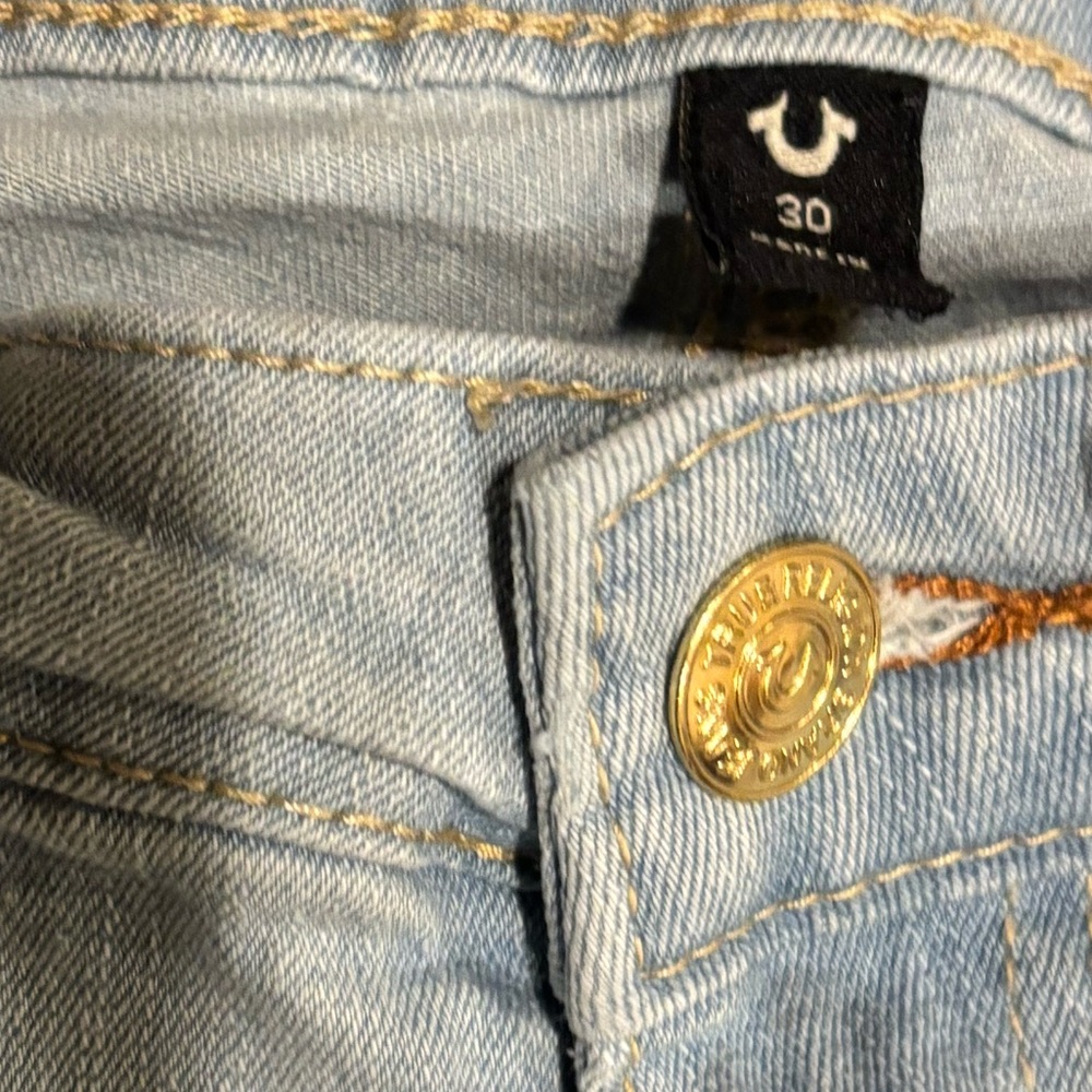 True Religion Becca Bootcut Jeans 30 Light Wash Y2K Mid Rise Flap Pocket  Denim - Picture 11 of 11